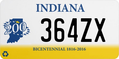 IN license plate 364ZX