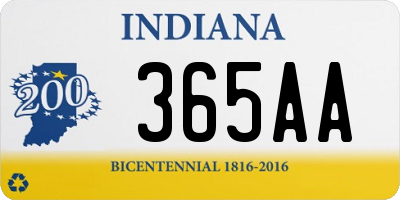 IN license plate 365AA