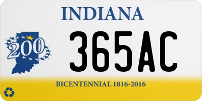 IN license plate 365AC