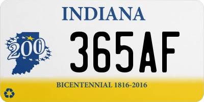 IN license plate 365AF