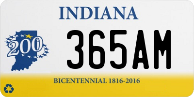 IN license plate 365AM