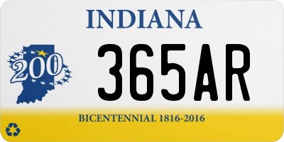 IN license plate 365AR