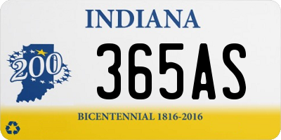 IN license plate 365AS