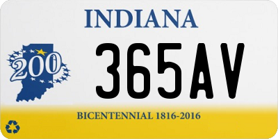 IN license plate 365AV