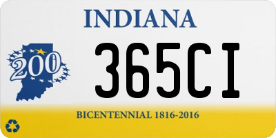 IN license plate 365CI