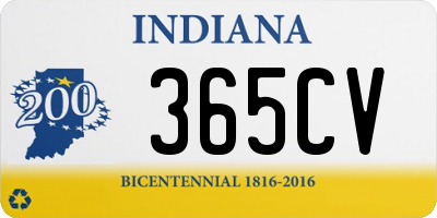 IN license plate 365CV