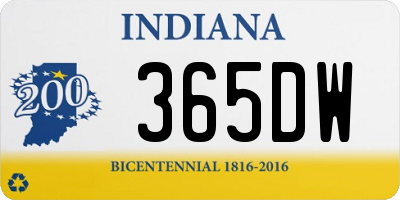 IN license plate 365DW