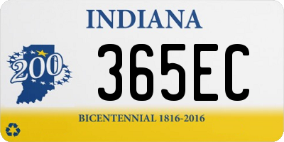 IN license plate 365EC