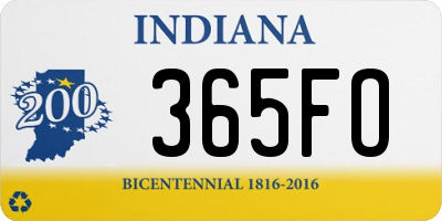 IN license plate 365FO