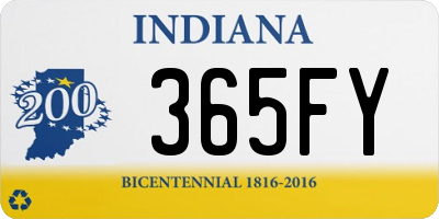 IN license plate 365FY