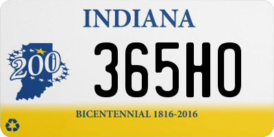 IN license plate 365HO