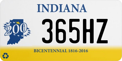 IN license plate 365HZ