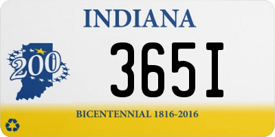 IN license plate 365I