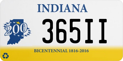 IN license plate 365II