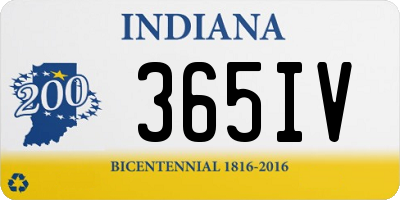 IN license plate 365IV