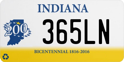 IN license plate 365LN