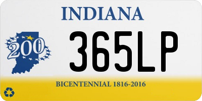 IN license plate 365LP