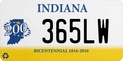 IN license plate 365LW