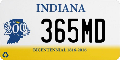 IN license plate 365MD