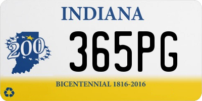 IN license plate 365PG