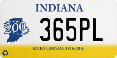 IN license plate 365PL