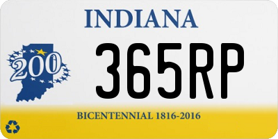 IN license plate 365RP