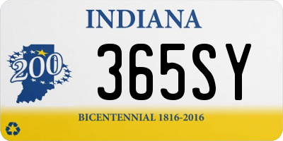 IN license plate 365SY