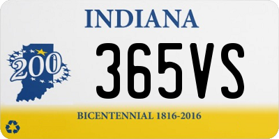 IN license plate 365VS