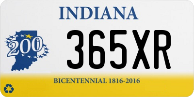 IN license plate 365XR