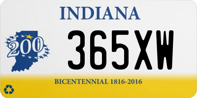 IN license plate 365XW