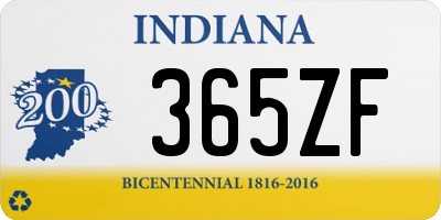 IN license plate 365ZF