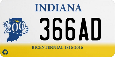 IN license plate 366AD