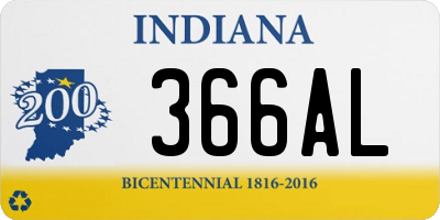 IN license plate 366AL