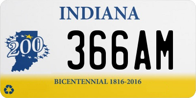 IN license plate 366AM