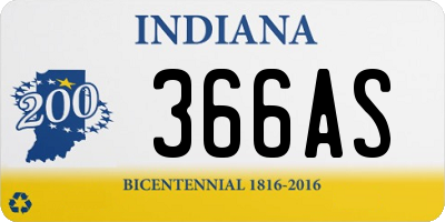 IN license plate 366AS