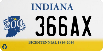 IN license plate 366AX