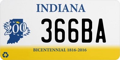 IN license plate 366BA