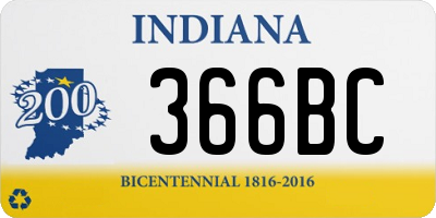IN license plate 366BC