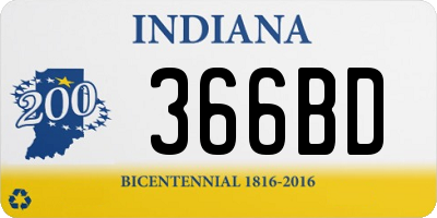 IN license plate 366BD