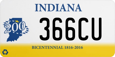 IN license plate 366CU