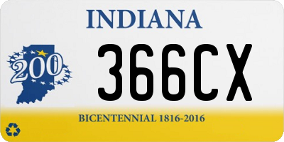 IN license plate 366CX