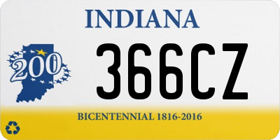 IN license plate 366CZ