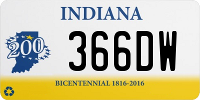 IN license plate 366DW