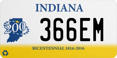 IN license plate 366EM