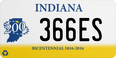 IN license plate 366ES