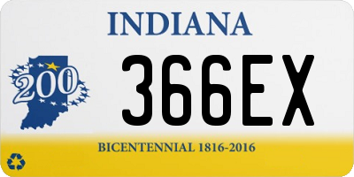 IN license plate 366EX