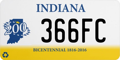 IN license plate 366FC