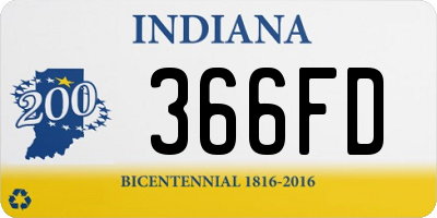 IN license plate 366FD