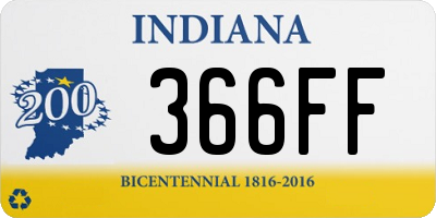 IN license plate 366FF