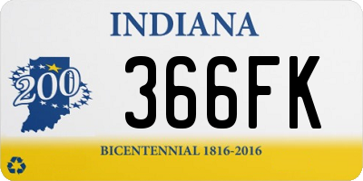 IN license plate 366FK